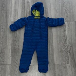 LL Bean Infant Down Bunting Snowsuit 12–18 Months Blue Winter One Piece